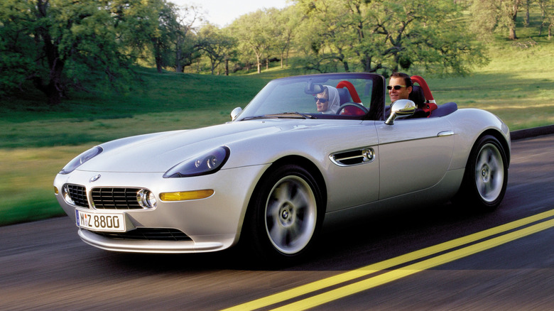 Front 3/4 view of a silver BMW Z8