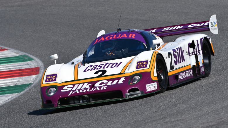 A Jaguar XJR-9 on track