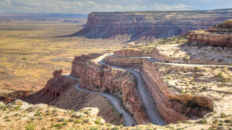 The Moki Dugway portion of UT-261 in Utah, one of the most treacherous roads in the world