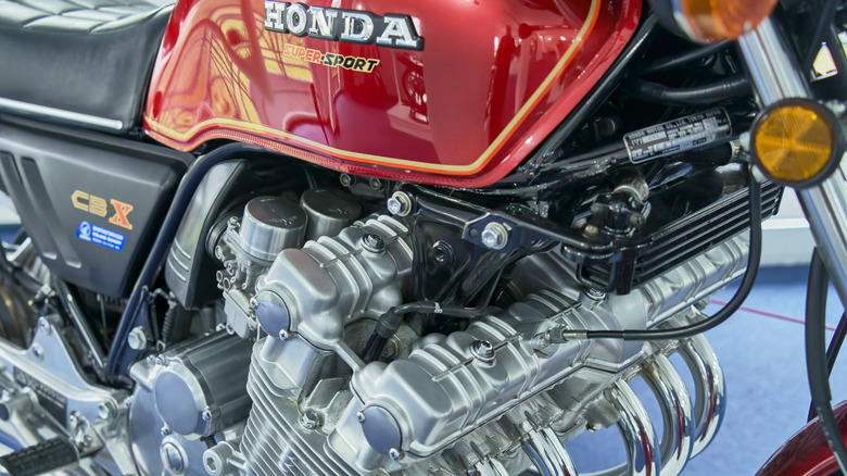 Honda CBX 1000 motorcycle inline-6 engine up close