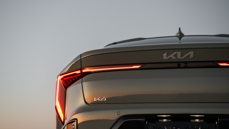 A close up rear end image of the 2026 Kia K4.