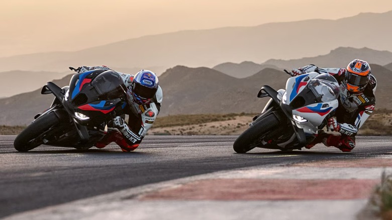 BMW M 1000RR bikes at speed.