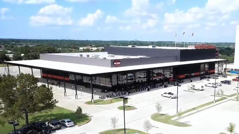 Aerial view of the Texas Harley-Davidson building
