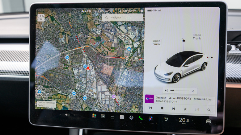 A Tesla infotainment screen.