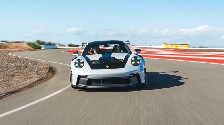 A Porsche 911 GT3 RS On track at the Porsche Experience Center in Los Angeles.