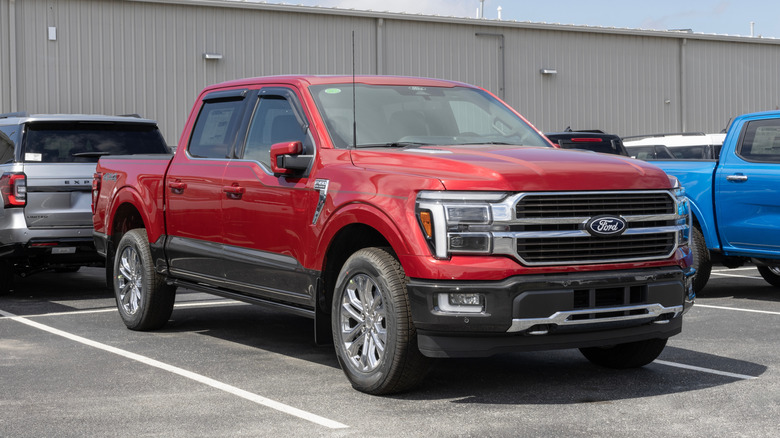 A red Ford F-150 King Ranch