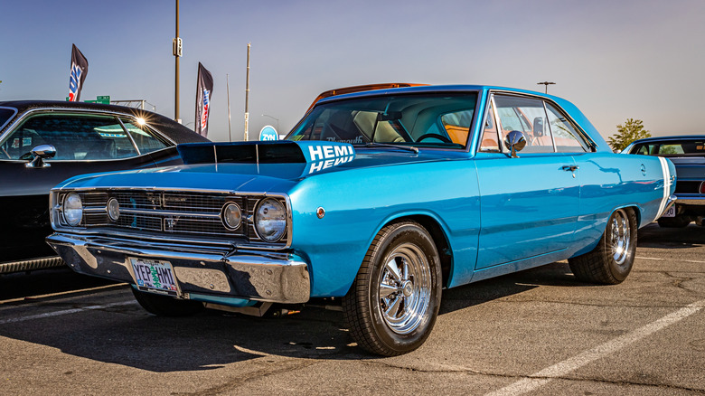 Reno, NV - August 4, 2021: 1968 Dodge Hemi Dart Hardtop Coupe at a local car show.