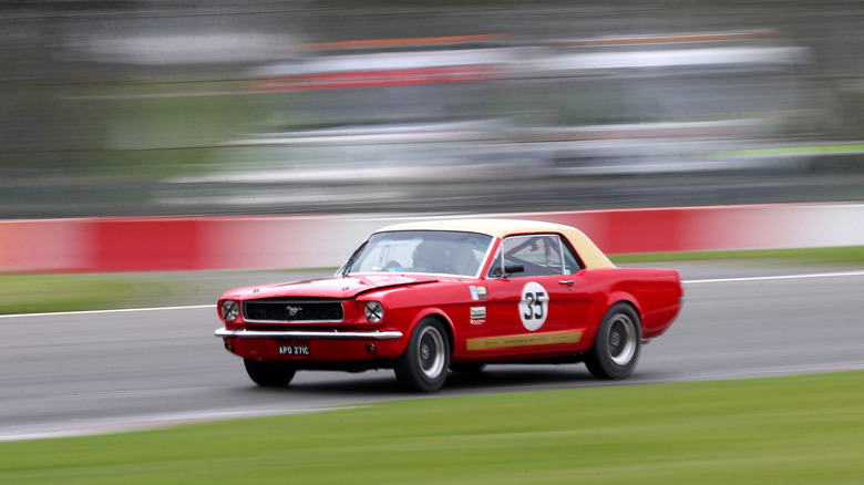 CASTLE DONINGTON, ENGLAND - APRIL 03: Mark Burton driving the Ford Mustang from 1965 in the Pre-66 Touring Cars qualifying at Donington Park on April 03, 2021 in Castle Donington, England. (Photo by Alex Pantling/Getty Images)