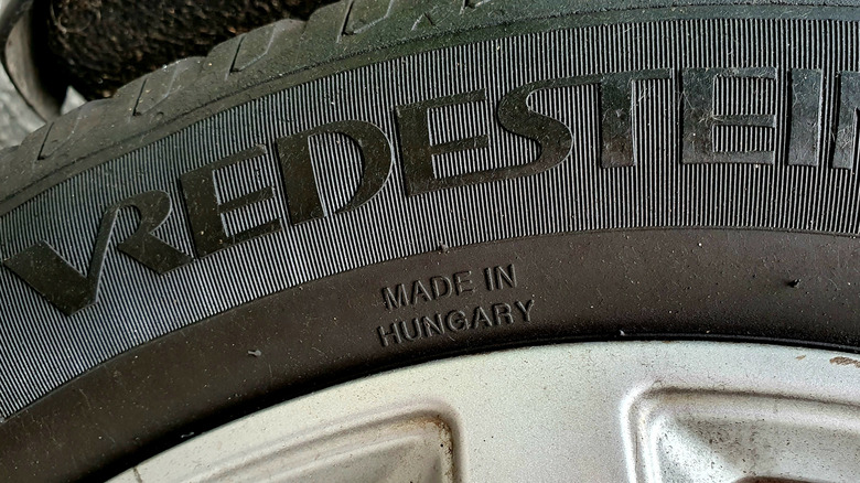 Close up of Vredestein tires sidewall made successful Hungary