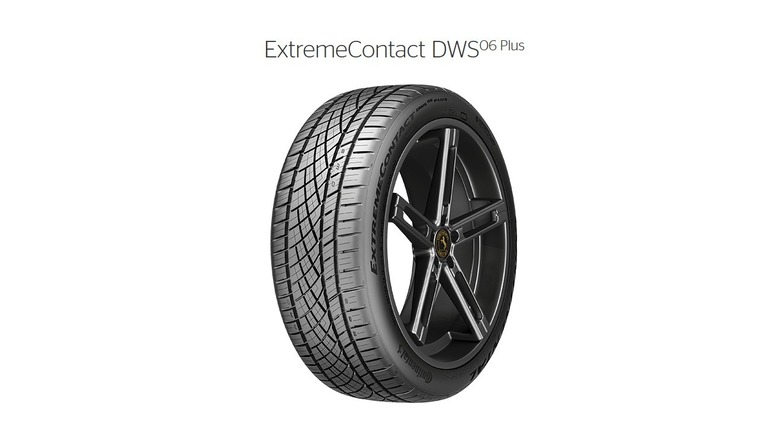 A Continental ExtremeContact DWS 06 Plus tire set against a white background.