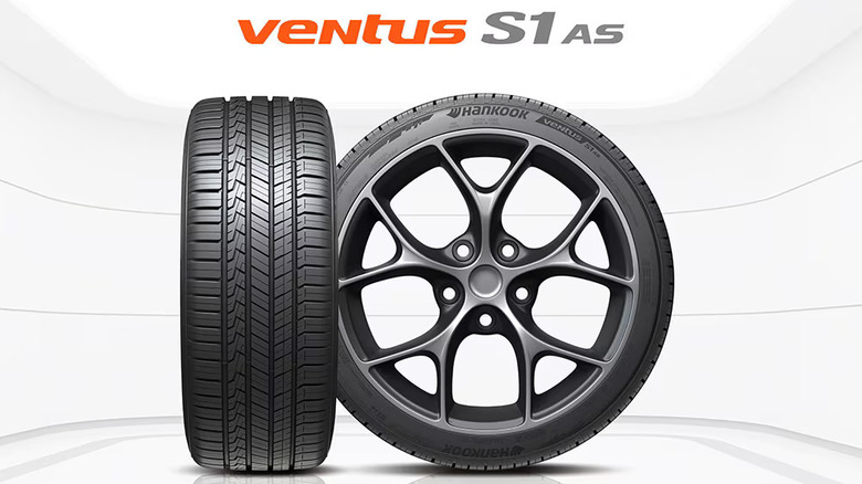 Press image of Hankook Ventus S1 AS EV tire, set against a white background.