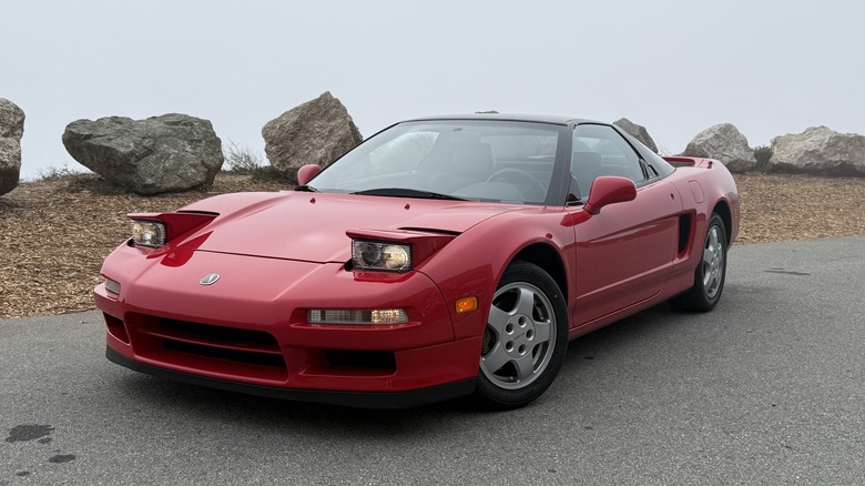 Front 3/4 view of a red 1991 Acura NSX