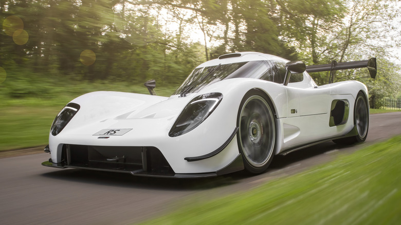 Front 3/4 view of a white Ultima RS