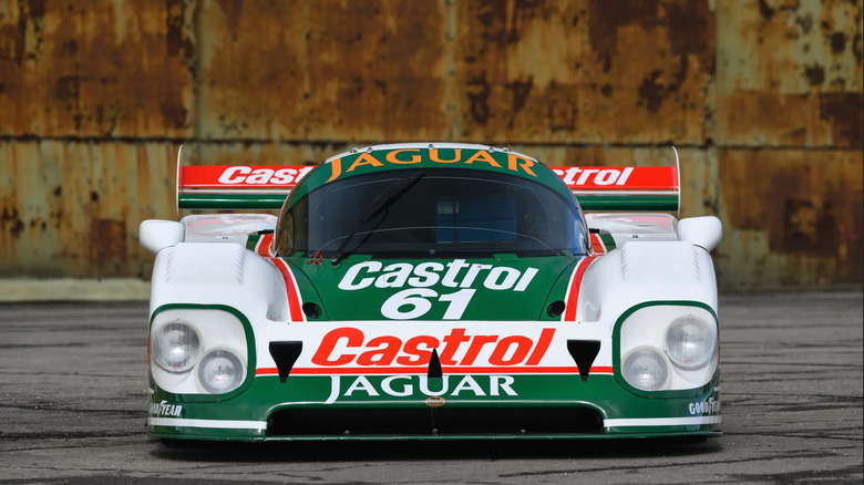 The Castrol livery on the No. 61 Jaguar XJR-9, a GT car from IMSA in the 1980s.
