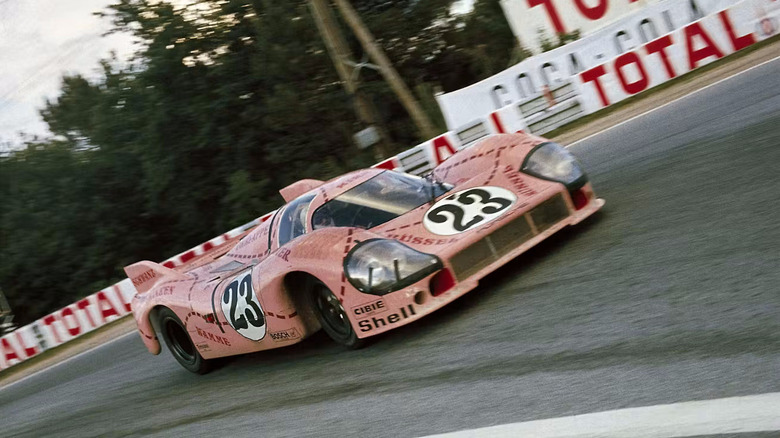 Porsche's 917/20 dressed in the Pink Pig livery in the 1971 24 Hours of Le Mans.
