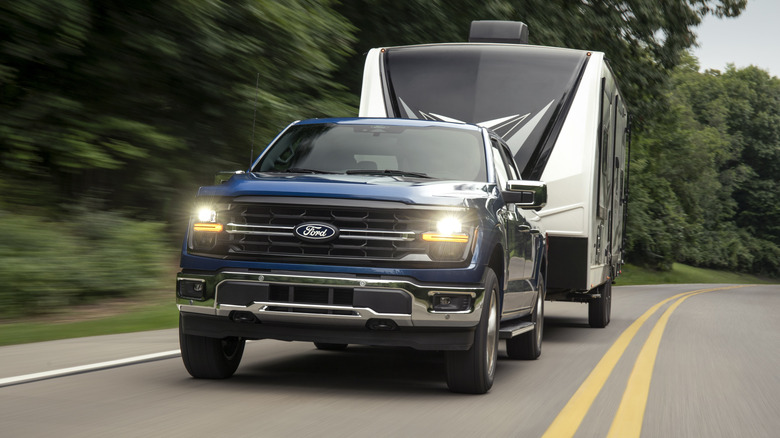 Ford F-150 towing a camper