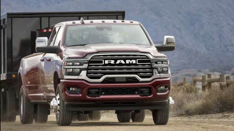 Ram 3500 towing a trailer