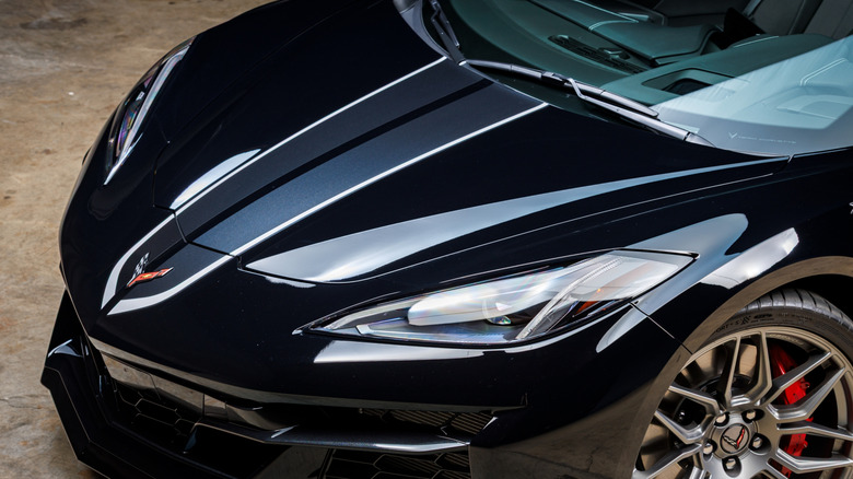 2025 black Chevy Corvette Z06 front section