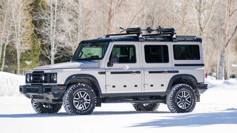 An Ineos Grenadier parked in the snow