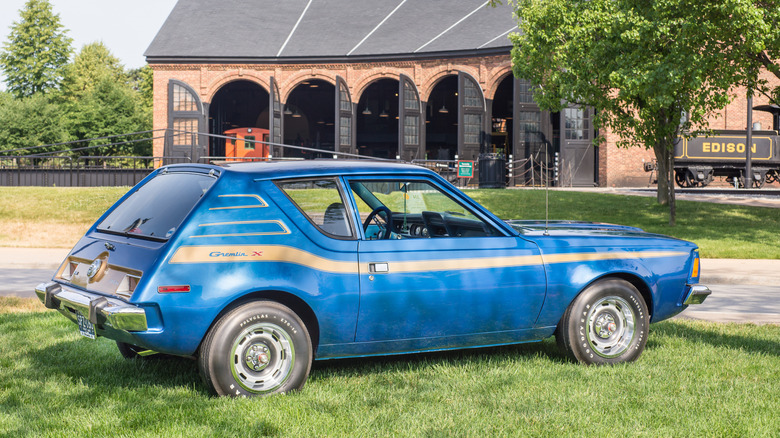 DEARBORN, MI/USA - JUNE 17, 2017: A 1973 American Motors Gremlin X car at The Henry Ford (THF) Motor Muster car show, held at Greenfield Village, near Detroit, Michigan.  by: Steve Lagreca