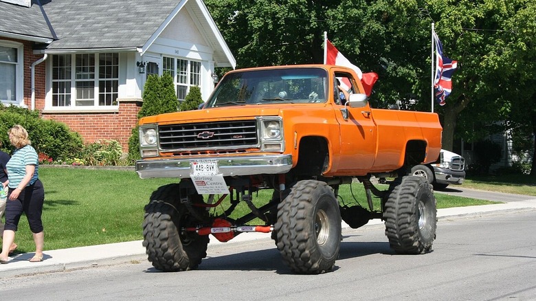 Lifted Chevy pickup truck