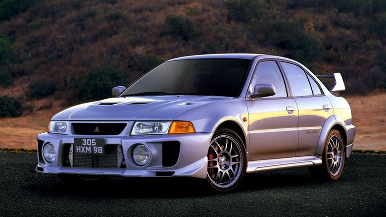 Lancer Evolution V parked