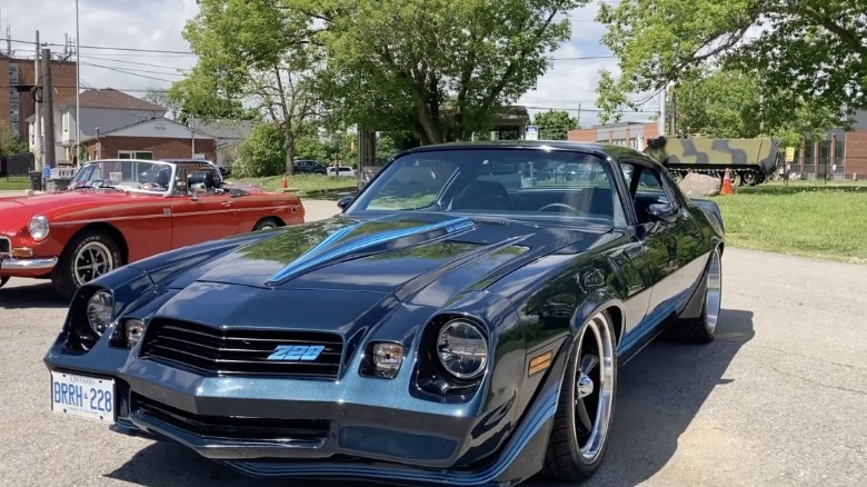 1980 dark blue Camaro z28