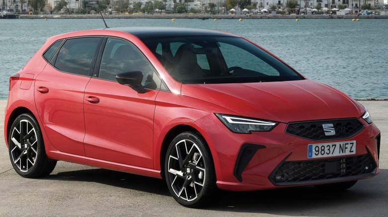 SEAT Ibiza parked in front of some water