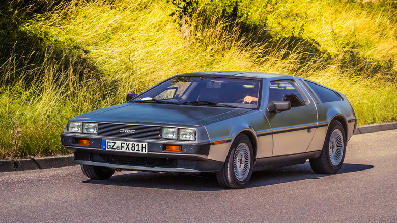 Heidenheim, Germany - July 8, 2018: DeLorean DMC-12 at the 2. Oldtimer day in Heidenheim an der Brenz, Germany.
