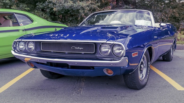 Bedford, Nova Scotia, Canada - September 20, 2009: 1970 Dodge Challenger convertible muscle car at Memory Lane Car Show.