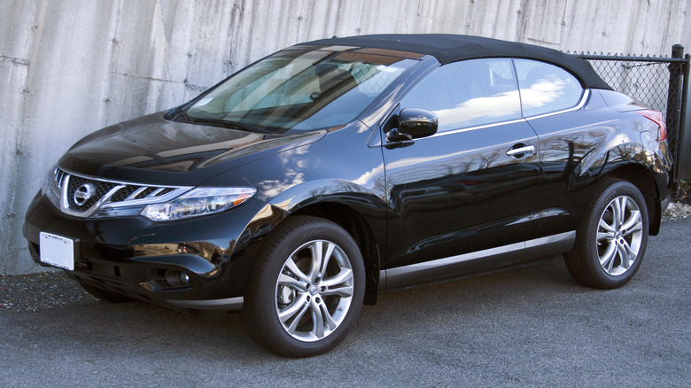 A block 2012 Nissan Murano CrossCabriolet with the top up