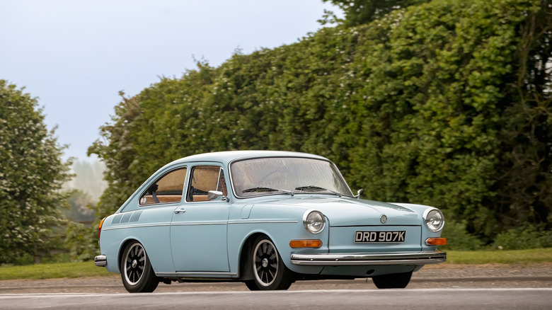 a VW Type 3 fastback in blue
