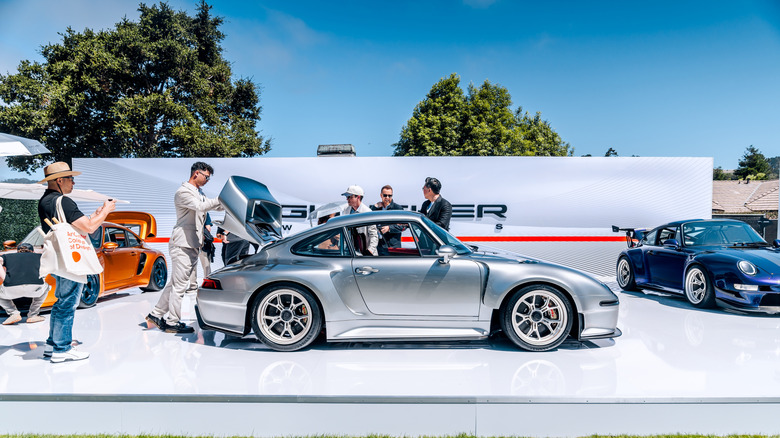 A Porsche 911 reimagined by Stinger parked at the