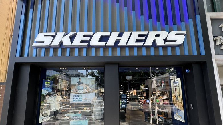 front of a shoe store