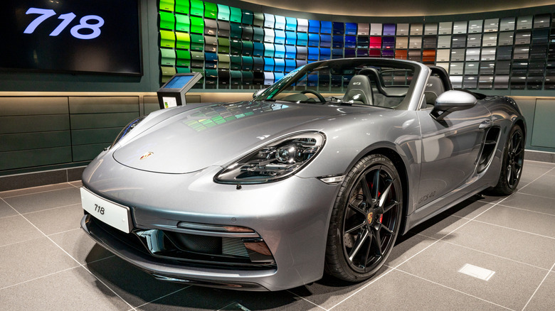 a porsche 718 gts at the Shanghai auto show