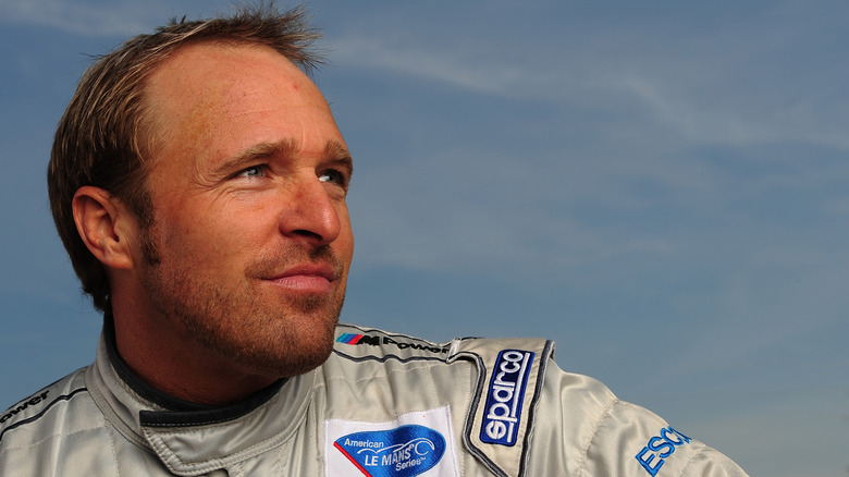 SEBRING, FL - MARCH 16: Bill Auberlen, driver of the # 92 BMW Rahal Letterman Racing BMW M3, is shown during testing for the ALMS 12 Hours of Sebring at Sebring International Raceway, March 16, 2010 in Sebring, Florida.