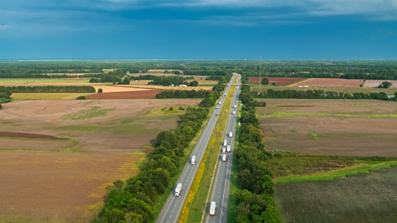 Aerial position of interstate 40 Arkansas