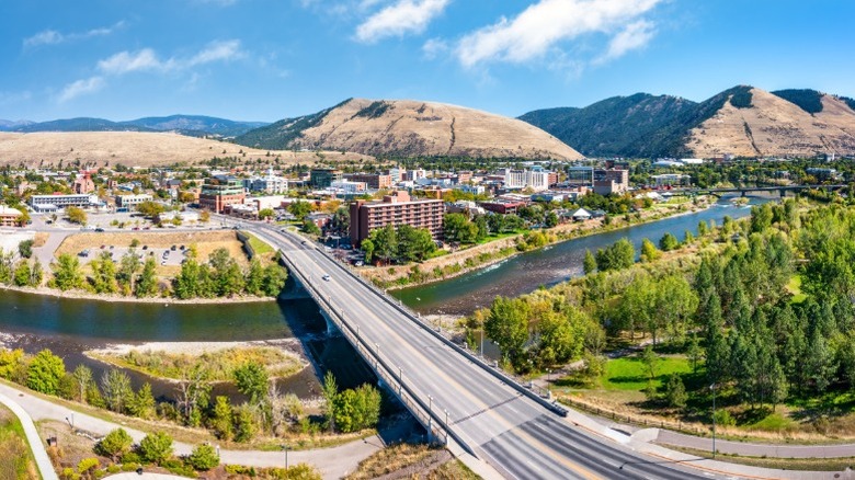 Aerial position of Beartracks span Montana