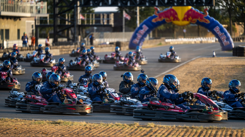 Kart racers on Silverstone