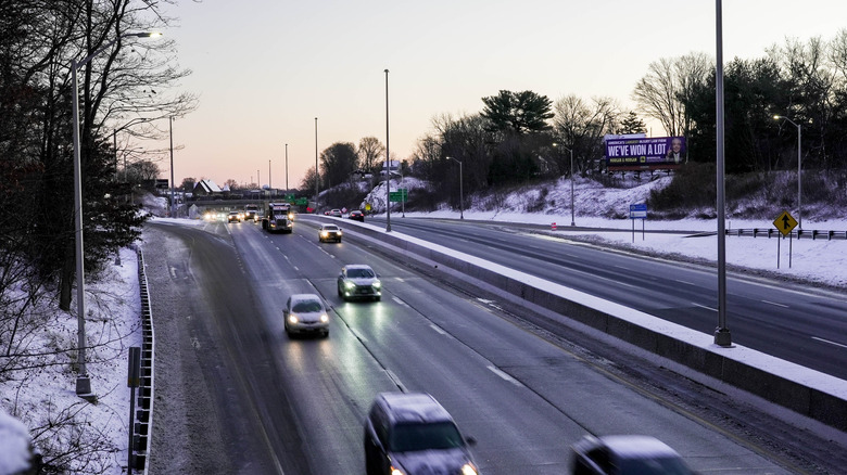Snow on I-95 in Connecticut