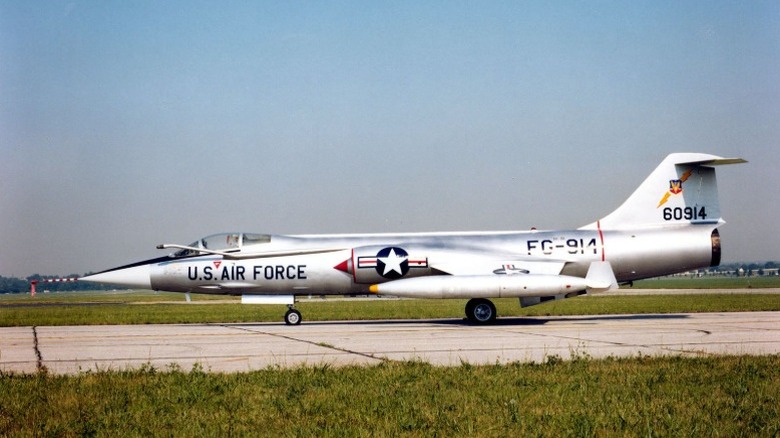 A Lockheed F-104 Starfighter on the tarmac
