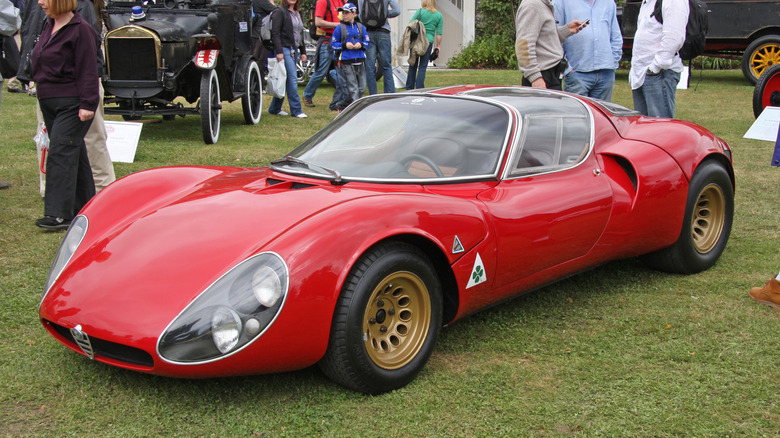 A red 1967 Alfa Romeo Tipo 33 Stradale Prototipo