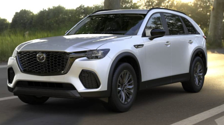 A Mazda CX-70 Plug-In Hybrid drives.