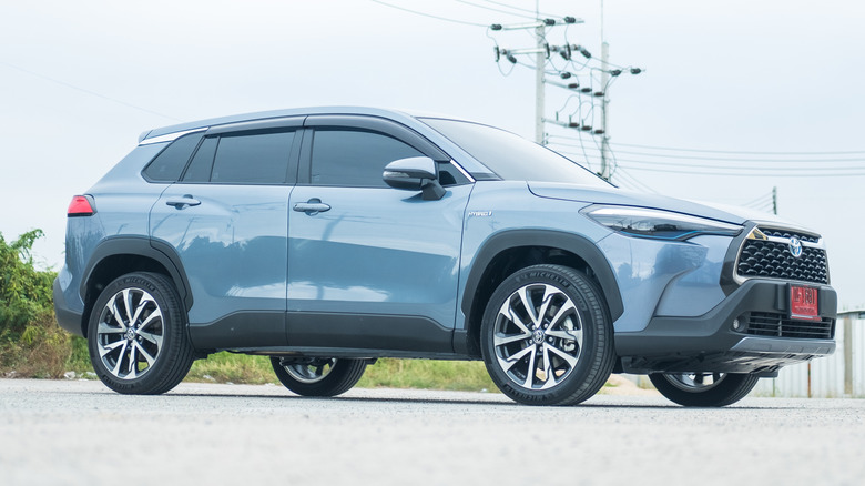 A Toyota Corolla Cross sits parked.