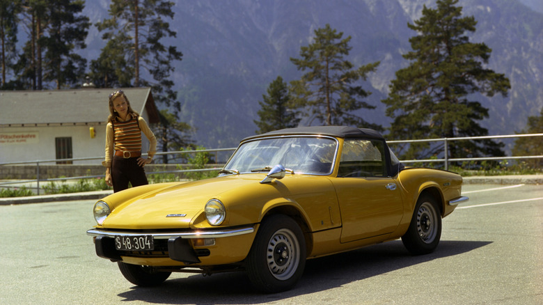 A Triumph Spitfire Mk 4 in Switzerland, 1972. (Photo by British Motor Industry Heritage Trust (British Motor Museum)/Getty Images)