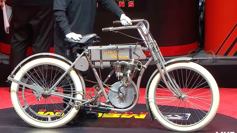 The 1908 Harley-Davidson Strap Tank sold at auction for $935,000