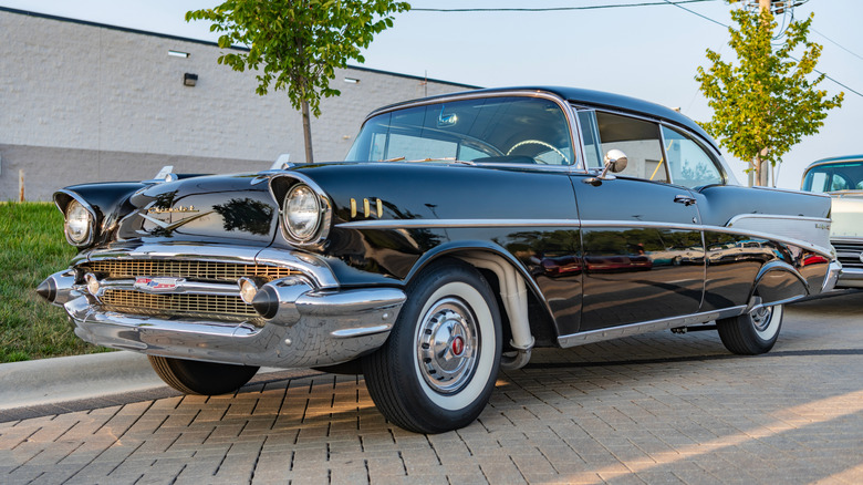 A black Chevrolet Bel Air hardtop