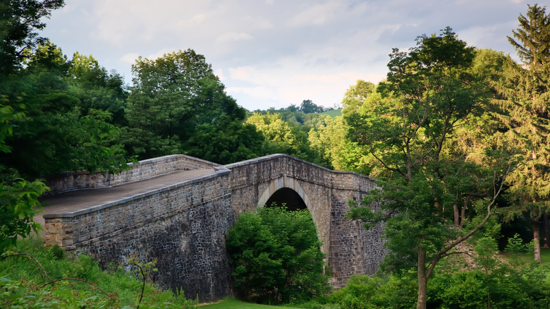 The Casselman River Bridge, erected in 1813, is a historic site on the National Road.