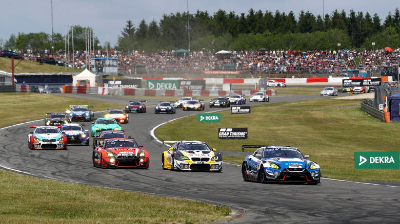 Race cars driving on the Nürburgring