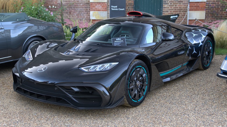 A 2025 Mercedes-AMG One taken at the Hampton Court Concours 2025.